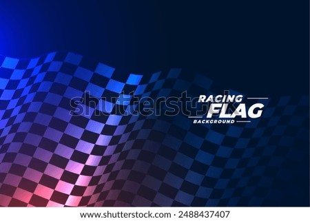 motorsport racing flag shiny background in wavy style vector