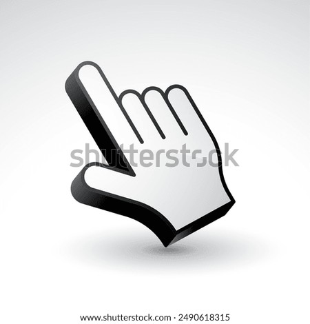 3d style hand finger cursor symbol design vector 