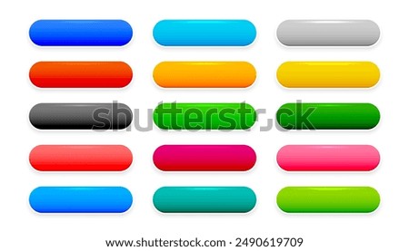 colorful and empty web app button sign in pack vector