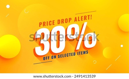 3d style price drop sale banner for best deal on selected item vector 