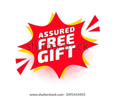 assured free gift promo offer template for web store marketing vector