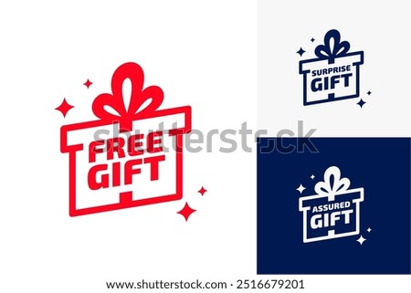 set of free gift badge template for web or retail store vector