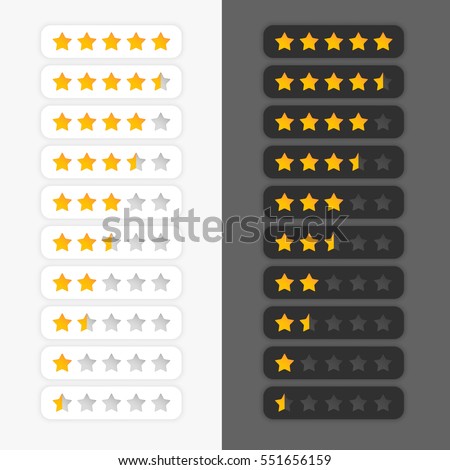 set of star rating symbols