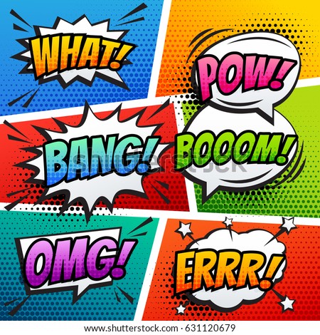 comic sound effect speech bubble pop art in vector cartoon style Foto d'archivio © 