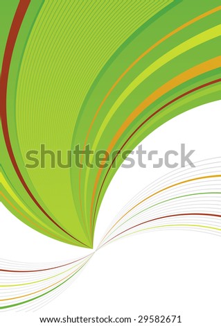 Green and white background, twist color line