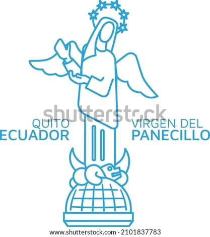 The winged virgin of Panecillo in the city of Quito