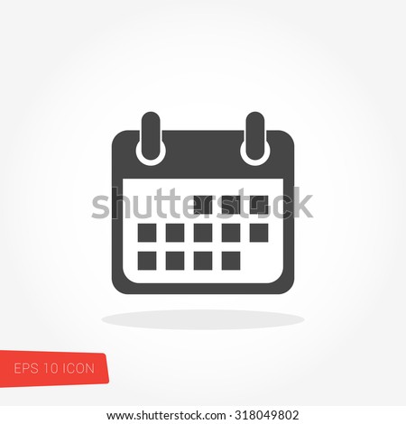 Calendar Isolated Flat Web Mobile Icon / Vector / Sign / Symbol / Button / Element / Silhouette