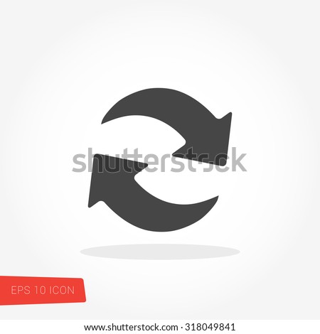 Refresh, Reload Isolated Flat Web Mobile Icon / Vector / Sign / Symbol / Button / Element / Silhouette