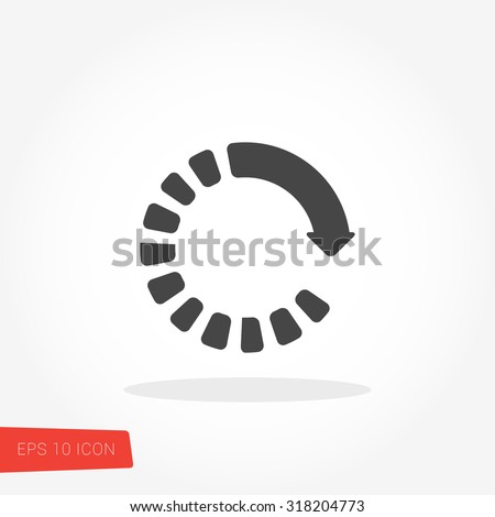 Loading, Reload Isolated Flat Web Mobile Icon / Vector / Sign / Symbol / Button / Element / Silhouette