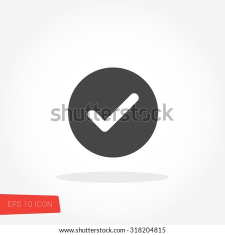 Check Mark Isolated Flat Web Mobile Icon / Vector / Sign / Symbol / Button / Element / Silhouette