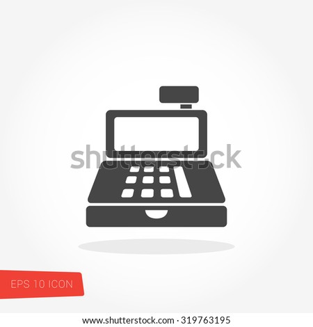 Cashier Isolated Flat Web Mobile Icon / Vector / Sign / Symbol / Button / Element / Silhouette
