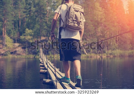 Similar – Menschen, die einen Fluss mit dem Kajak überqueren