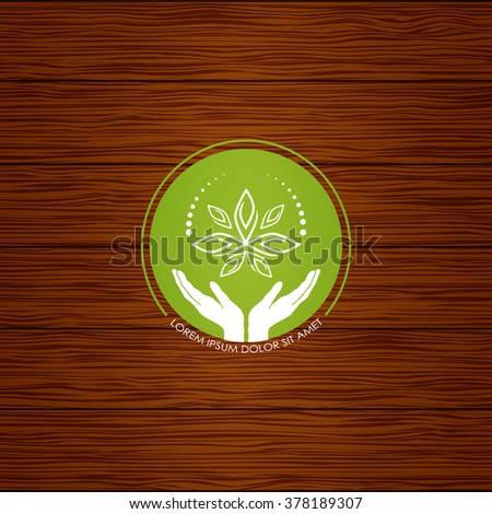 Yoga studio logo. Lotus (wood texture). The image can be used to print maps, posters, as a background, advertising, logos