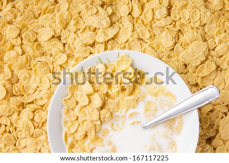 Corn flakes in bowl