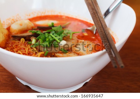 Tomyum noodle for lunch time