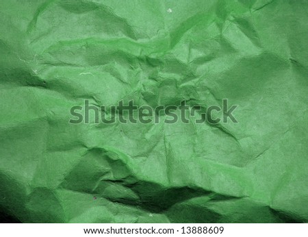 Crinkled green paper texture