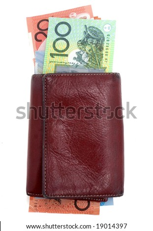 A wallet with Australian banknotes