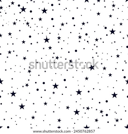 Seamless black stars pattern white background