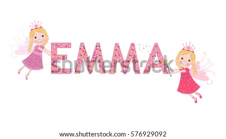 Emma female name with fairy tale fairies