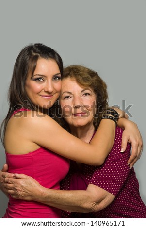 Daughter hugging her mom
