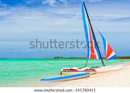 Catamaran at a resort in Cayo Coco (Coco key), a beautiful tourist destination in Cuba