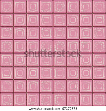 Seamless pink tiles texture with geometric decoration