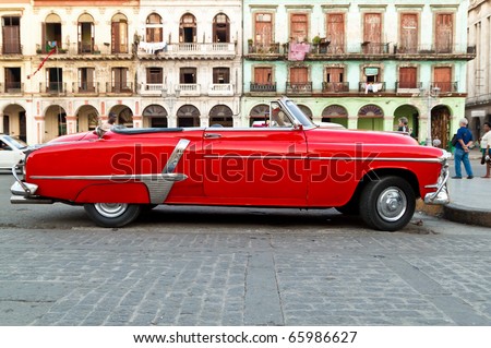 HAVANA - NOV 16: An American classic car is shown November 16, 2010 in Havana. Cubans, unable to buy newer models, keep thousands of them running despite the fact that parts have not been produced for decades.