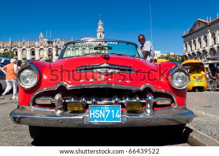 HAVANA-NOVEMBER 30:American classic car November 30, 2010 in Havana.Cubans ,unable to buy newer models,keep thousands of them running despite the fact that parts have not been produced for decades