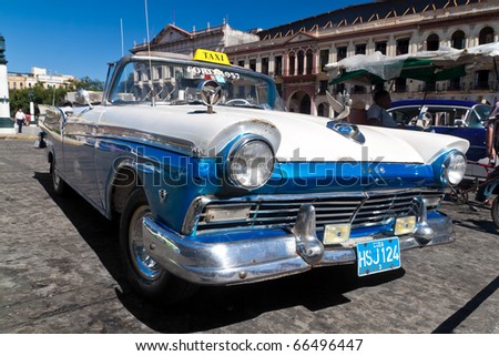 HAVANA - NOVEMBER 30: American classic car November 30, 2010 in Havana. Cubans, unable to buy newer models, keep thousands of them running despite the fact that parts have not been produced for decades