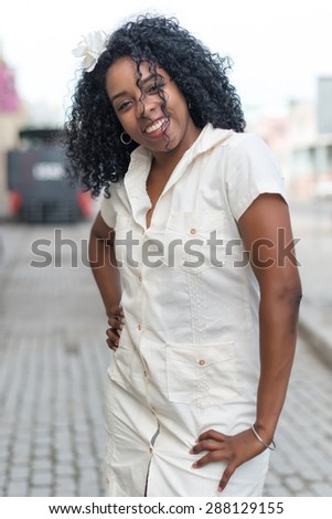 Beautiful young black cuban woman