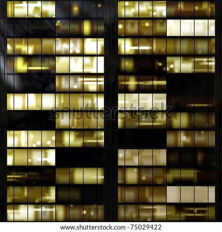 Similar – Image, Stock Photo Illuminated windows of an office building at night
