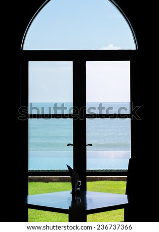 Beautiful Ocean : Silhouette View From The Window