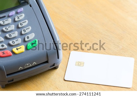 Blank Electronic Chip Credit Card With Credit Card Machine