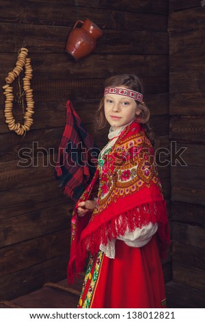 Girl in traditional Russian dress