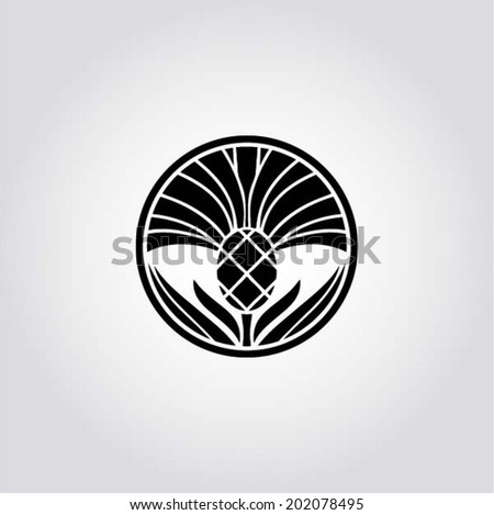 Flower blue cornflower (Centaurea cyanus) – design element, app symbol, web design. Vector illustration