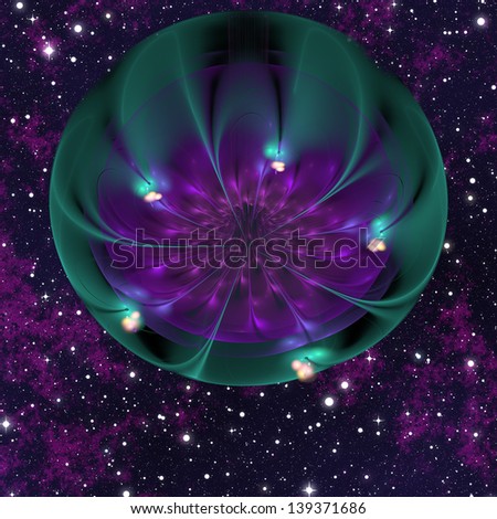 Abstract alien spaceship for background