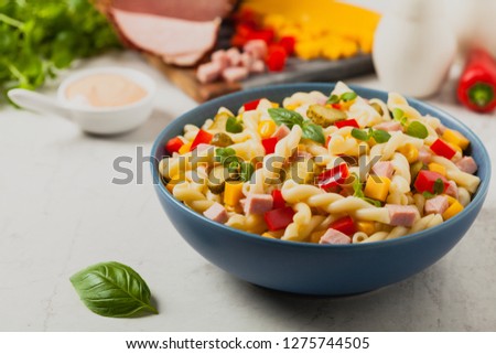 Similar – Image, Stock Photo Ham and salad with cream sauce