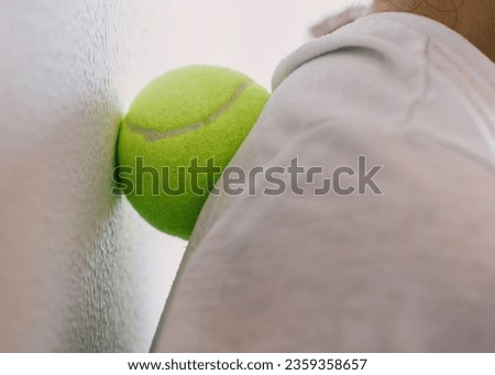 Image, Stock Photo Sportswoman leaning on wall on street and looking at camera