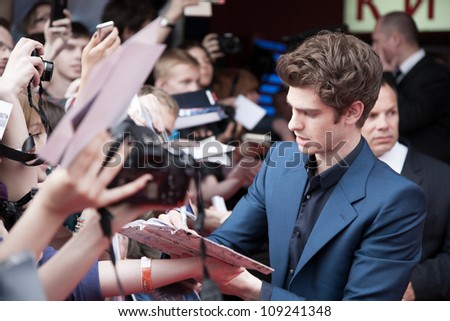 MOSCOW, RUSSIA-JUNE, 15: Actor Andrew Garfield. Premiere of the movie \
