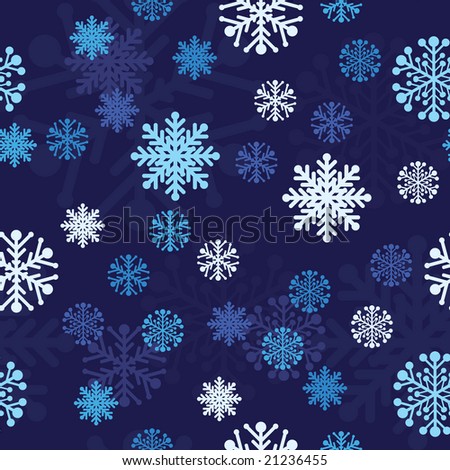 Snow Seamless Dark Blue Vector Background. Seamless Background Series ...