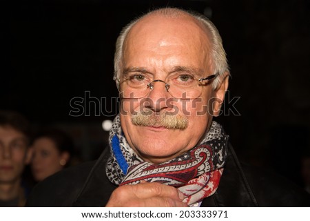 MOSCOW - JUNE, 26:  Nikita Mikhalkov. Charity  foundation Russian Siluet. Fashion show  at the Russian Academy of art . June 26, 2014 in Moscow, Russia