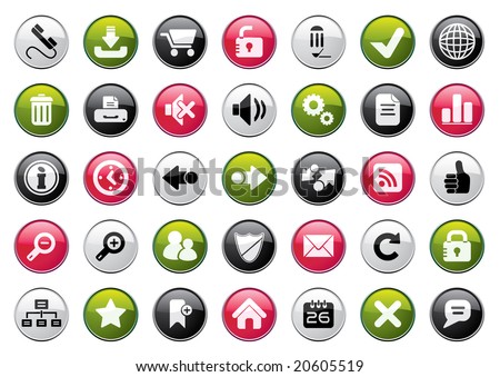 Internet Four Colors Icon Set. Easy To Edit Vector.