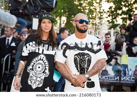 MOSCOW, RUSSIA, May, 13: Russian Singer Dzhigan with friend. Premiere of the movie \