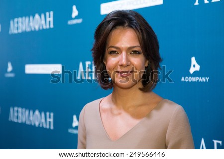 MOSCOW - JANUARY, 28: Ksenia Chelingarova. Premiere of the movie Leviathan at Moscow Cinema,  January, 28, 2015 in Moscow, Russia
