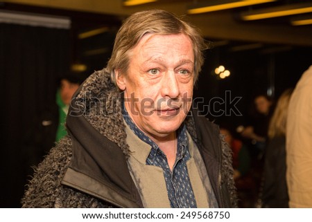 MOSCOW - JANUARY, 28: Actor  Mikhail Efremov. Premiere of the movie Leviathan at Moscow Cinema,  January, 28, 2015 in Moscow, Russia