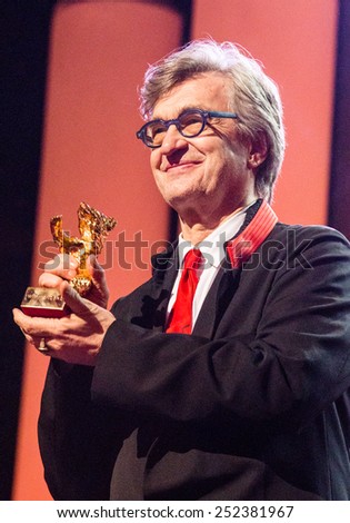 BERLIN, GERMANY - FEBRUARY 12: Wim Wenders receives the Honorary Golden Bear for his lifetime achievement. 65th Berlin Film Festival at Berlinale Palace on February 12, 2015 in Berlin, Germany