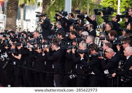 Photographers. Opening Ceremony 'La Tete Haute' Premiere. 68th Annual Cannes Film Festival at Palais des Festivals on May 13, 2015 in Cannes, France.