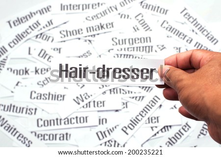 Careers diversity, concept ideas, Hair-dresser