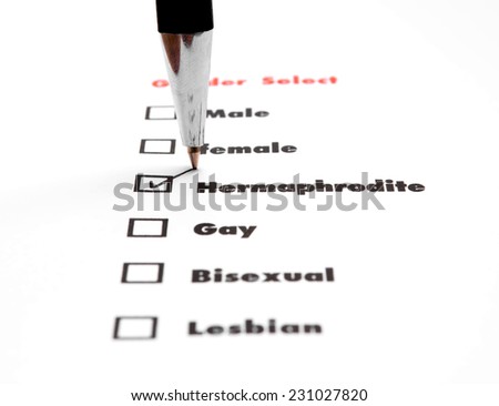 gender select choice,check hermaphrodite, sex concept