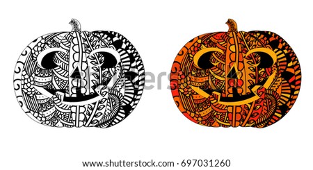 halloween pumpkin with ethnic doodle pattern zentangle inspired pattern for anti stress coloring book pages - Halloween Symbols For Kids halloween pumpkin with ethnic doodle pattern zentangle inspired pattern for anti stress coloring book pages - Halloween Symbols For Kids